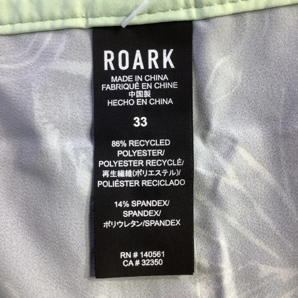 Roark Mens Passage Primo Tropakill Board Shorts‎ Black Green RB401 Size 33 NWT